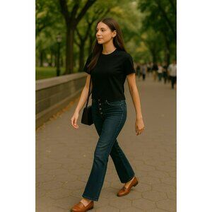 COS Womens Small Short Sleeve T-Shirt Black 100% Cotton